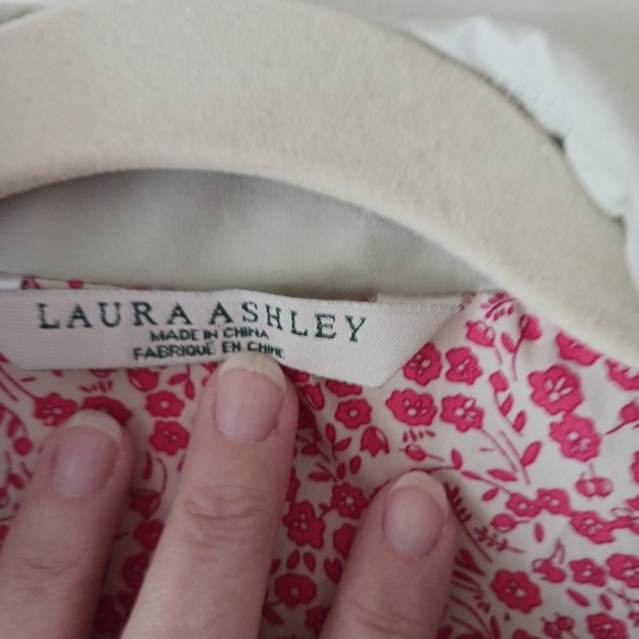 Vintage Laura Ashley Midi Rain Coat Jacket Floral Lining - Picture 7 of 10